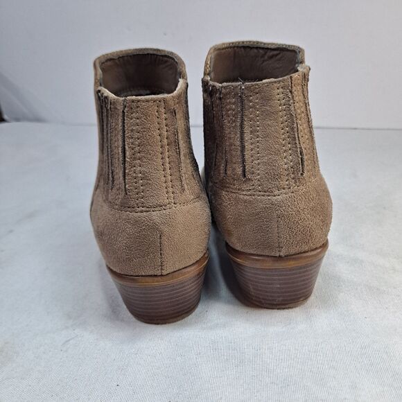 Charlotte Russe Ankle Booties Womens 8 Brown Fabric Faux Suede Pleated Accent - Picture 3 of 10